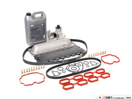 ES#2719007 - 11141742042KT5 - Valley Pan Service Kit - Level 2 - Everything needed valley pan gasket replacement, including a new water pump and drive belts. Features an upgraded valley pan. - Assembled By ECS - BMW