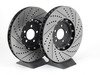 ES#2765757 - 001423ECS01AKT3 -  Performance Front Brake Service Kit (334x32) - Featuring ECS 2-piece semi-floating cross drilled and slotted rotors with Hawk HPS pads - Assembled By ECS - Volkswagen