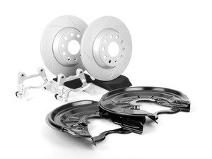 ES#205187 - MK5GTIRKTV2slt - ECS Rear Big Brake Kit - Slotted - 282mm ECS GEOMET Rotors, Caliper Carriers, and Dust Shields - Assembled By ECS - Volkswagen