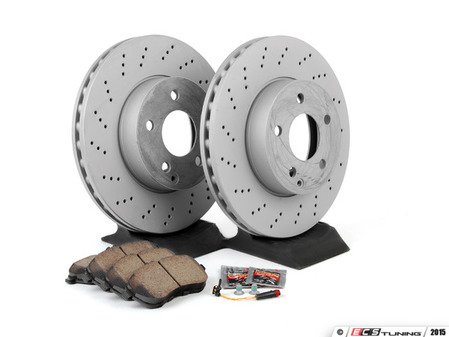 ES#2762504 - 0054201220KT1 - Front Brake Service Kit  - Featuring Zimmermann Rotors And Akebono-Euro Ceramic Pads - Assembled By ECS - Mercedes Benz
