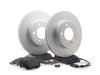 ES#2795861 - 34116855152KT6 - Front Brake Service Kit - Featuring Meyle coated rotors and Brembo pads - Assembled By ECS - BMW
