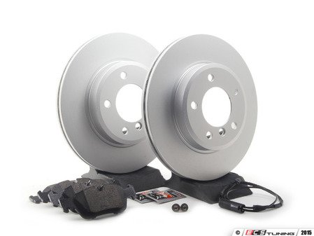 ES#2795861 - 34116855152KT6 - Front Brake Service Kit - Featuring Meyle coated rotors and Brembo pads - Assembled By ECS - BMW