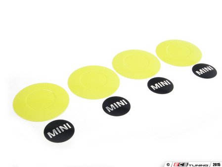 ES#2679825 - 36132321394 - MINI Ray Line Wheel Center Cap Trim Set - Yellow - Set Of Four, Part of the Ray Line neon color series only for R128 & R130 MINI Wheel - Genuine MINI - MINI