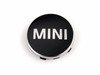 ES#2728722 - 36136857149 - MINI Wheel Center Cap w/ Chrome - Priced Each - F56+ MINI Logo wheel caps - for factory exposed lug nuts - Genuine MINI - MINI