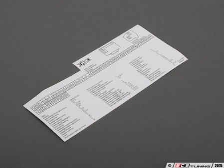 ES#165449 - 61138354064 - LABEL - Genuine BMW - BMW