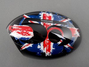 ES#1305490 - 51162157819 - Mirror Cap "MINI United 2009"- Left - (NO LONGER AVAILABLE) - Black cap with 50 Years in center on Union jack print - Genuine MINI - 