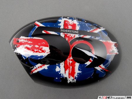 ES#1305490 - 51162157819 - Mirror Cap "MINI United 2009"- Left - (NO LONGER AVAILABLE) - Black cap with 50 Years in center on Union jack print - Genuine MINI - 