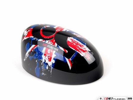 ES#1305493 - 51162157886 - Mirror Cap "MINI United 2009"- Right - (NO LONGER AVAILABLE) - Black cap with 50 Years in center on Union jack print - Genuine MINI - 