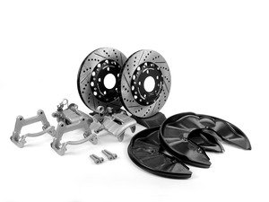 ES#6282 - b6b7s4rbcw2pxs -  Rear Big Brake Kit - Stage 2 - 2-Piece Cross-Drilled & Slotted Rotors (300x22) - (NO LONGER AVAILABLE) - Upgrade to the stopping power of the Audi S4 - Assembled By ECS - 