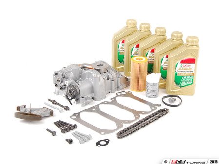 ES#2804849 - 06D103295SKT - Oil Pump Service Kit - Includes balance shaft deleted oil pump assembly, drive chain, tensioner, and hardware. Price includes a $390 refundable core charge. - Assembled By ECS - Audi Volkswagen