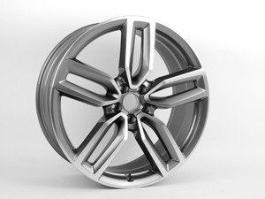 ES#2607143 - 8R0601025AM - 21" V 5-spoke wheel - priced each - 21"x8.5" ET33 5x112 Polished/Titanium - Genuine Volkswagen Audi - Audi