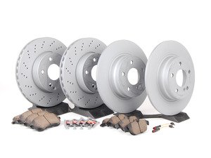 ES#2762494 - 2044212812KT5 - Front & Rear Brake Service Kit - Featuring ECS Rotors with Akebono-Euro Ceramic Pads - Assembled By ECS - Mercedes Benz