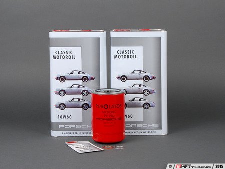 ES#2739146 - 93010776401KT9 - Air-Cooled 911 Oil Change Kit 10w-60 - Featuring Genuine Purolator Oil Filter and Genuine 10w-60 Mineral Oil - Genuine Porsche - Porsche