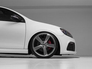 ES#5424714 - 628-7-23535-MK6 - 19" Alzor Style 628 Wheel and Tire Package - 235/35R19 - VW MK6 Golf/GTI/Golf R/Jetta - 19x8.5 ET45 5x112 57.1CB - Gloss Gunmetal/Machined Face - With your choice of tires mounted and balanced for an easy install! - Alzor - Volkswagen