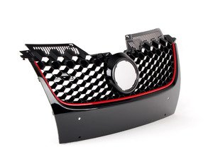 ES#1928338 - 21-9539 - Honeycomb Grille - Black With Red Strip - Add GTI/GLI looks to your MKV or replace your worn out grille on your GTI/GLI - Bremmen Parts - Volkswagen