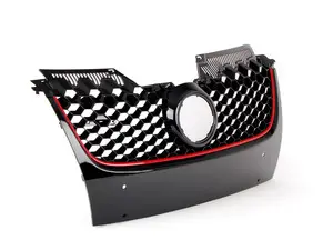 Honeycomb Grille - Black With Red Strip