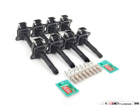 ES#2538923 - 058905105KT2 - Ignition Service Kit - Includes eight Beru coil packs and eight Bosch spark plugs - Assembled By ECS - Audi