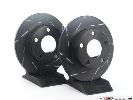 ES#523014 - USR909 - Rear Slotted Brake Rotors - Pair (245x10) - Upgrade to a slotted rotor for improved braking - EBC - Audi Volkswagen