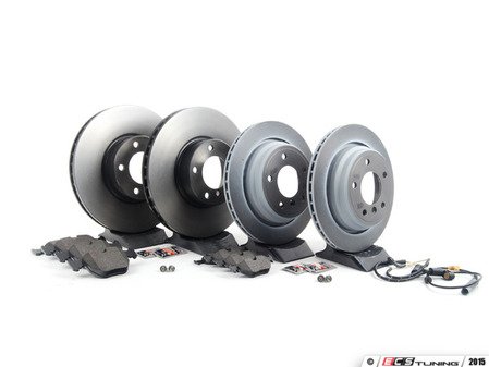 ES#2586856 - 34116767059KT2 - Front & Rear Brake Service Kit - Featuring Brembo Brake Rotors and ECS DD23 Daily Driver Ceramic Pads - Assembled By ECS - BMW