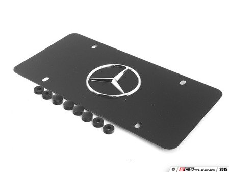 ES#1829227 - Q6880059 - License Plate Frame - Marque Plate With Star Logo (Black Powder Coat/Stainless Steel) - Genuine Mercedes Benz - Mercedes Benz