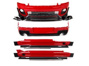 ES#1834310 - 51192161791 - MINI Clubman JCW Style Aero II Body Kit Without PDC, Chili Red - Sold As Kit - (NO LONGER AVAILABLE) - Upgrade to the sporty MINI bumpers and side skirts : Painted - Genuine MINI - 