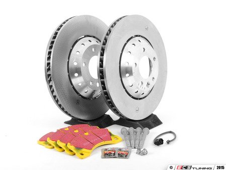 ES#2602555 - 95835140350FPKT - Performance Front Brake Service Kit - Featuring genuine Porsche rotors and EBC YellowStuff brake pads - Assembled By ECS - Porsche