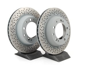 ES#2538416 - 99335204102K - Rear Brake Rotors - Pair 11.77" (299mm) - Rear axle fitment - Both left and right - Sebro - Porsche