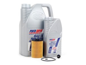 ES#2827076 - MK7TDIKT7 -  Oil Service Kit - With ECS Magnetic Drain Plug - Includes Hengst oil filter and Pentosin 5w-30 oil - Assembled By ECS - Audi Volkswagen