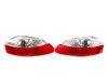 ES#2808317 - 4481903PXUECR - Red/Clear LED Tail Light Set - Clear upper and red lower portions with LED brake lights and rear fog lights - Depo - Porsche