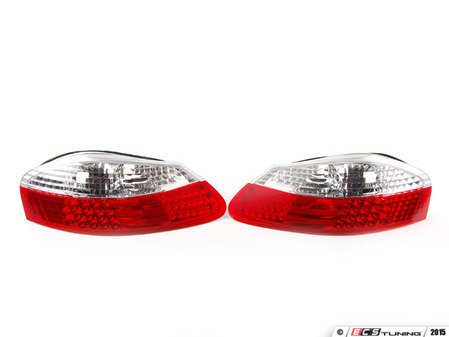 ES#2808317 - 4481903PXUECR - Red/Clear LED Tail Light Set - Clear upper and red lower portions with LED brake lights and rear fog lights - Depo - Porsche