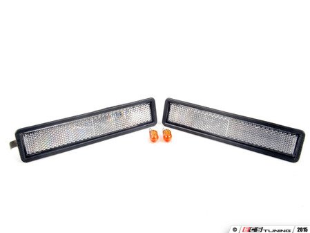 ES#2807988 - 3441403PB2C - Side Marker Set - Clear - Eliminate the amber sidemarkers and give your vehicle an updated style. Black Frame. - Depo - BMW