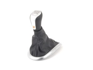 ES#1486697 - 99642498122VRJ - Shift Knob with Boot - Black - Leather/aluminum knob with leather boot - Genuine Porsche - Porsche