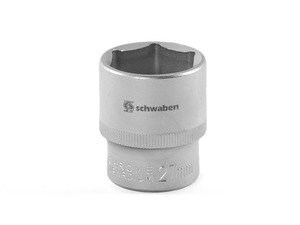 ES#240947 - S-1227S - 1/2" Drive 6-Point Socket - 27mm - A hard-to-find size, used on many European applications - Schwaben - Audi BMW Volkswagen Mercedes Benz MINI Porsche