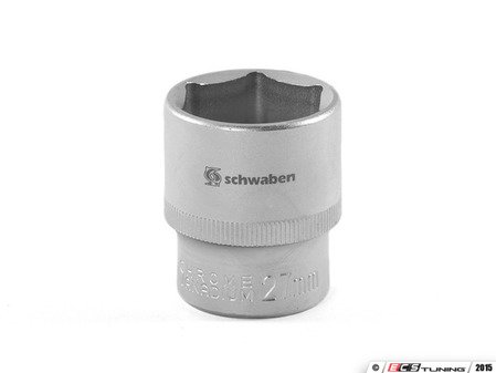 ES#240947 - S-1227S - 1/2" Drive 6-Point Socket - 27mm - A hard-to-find size, used on many European applications - Schwaben - Audi BMW Volkswagen Mercedes Benz MINI Porsche