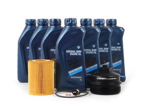 ES#2738417 - M5XOCI - Genuine BMW Oil Change Kit / Inspection I - Upgraded to include an ECS magnetic drain plug and Billet Aluminum Oil Filter Cap - Assembled By ECS - BMW