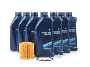 ES#2587004 - 07510017866N54KT - OEM Genuine BMW Oil Change Kit / Inspection I - N52 N54 N55 - Includes seven quarts of 5w-30 BMW synthetic engine oil, BMW oil filter and new drain plug - Genuine BMW - BMW