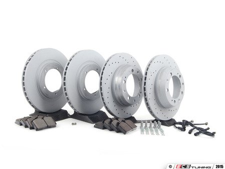 ES#2597895 - 95135104100PERKT - Performance Front & Rear Brake Service Kit - Featuring Zimmerman Z-Coated rotors and Hawk HPS brake pads  - Assembled By ECS - Porsche