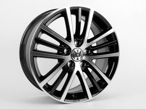 ES#2158155 - 5K0071497AX1 - 17" Onyx Wheel - Set Of Four - Black - 17x7.5 ET54 5x112 Alloys with machined face with black inlay - Genuine Volkswagen Audi - Volkswagen