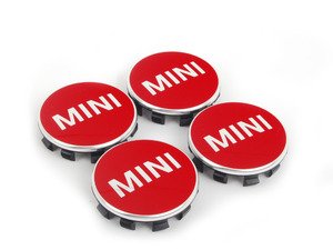 ES#2715085 - 36132354148 - MINI Wheel Center Cap Red - Set Of Four  - (NO LONGER AVAILABLE) - Chili Red color center caps to add some style - Genuine MINI - 