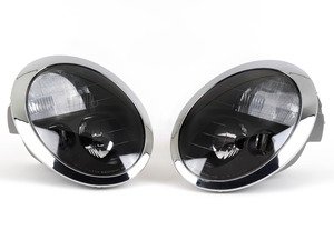 ES#2808023 - 3821101PUS2 - Halogen Blackout Headlight - pair  - Chrome ring and black housing headlight set! - Depo - 