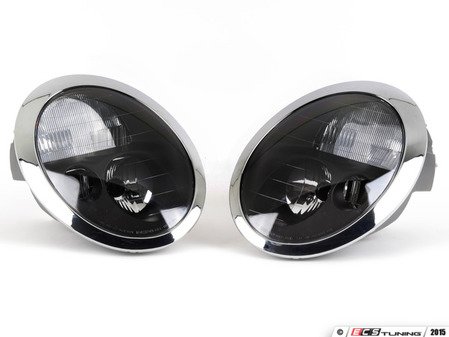 ES#3663025 - 382-1101P-US2 - Halogen Blackout Headlight - pair  - Chrome ring and black housing headlight set! - Depo - 