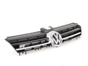 ES#2806488 - 5G0853651EADQ - Golf R grille - With Matte Aluminum Strip - Satin black bars with matte aluminum strip and "VW" and "R" badges - Genuine Volkswagen Audi - Volkswagen