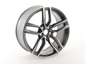 ES#2725940 - 8V0601025AB - 19" double 5-Spoke Wheel - Priced Each - 19"x8" ET49 5x112 Black/Silver face - Genuine Volkswagen Audi - Audi