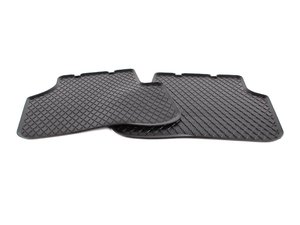 ES#342624 - 3C0061511041 - Rear European All Season Rubber Floor Mats - Black - A thin profile mat designed to protect your carpet year round - Genuine Volkswagen Audi - 