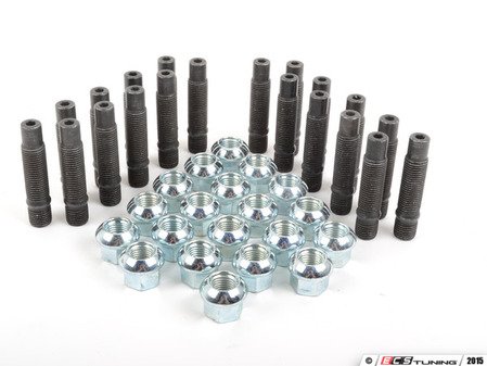 ES#2817095 - 001467ECS01KT7 - 56mm Lug Stud Conversion Kit - Set Of 20 - Make wheel changes faster and easier - Includes a full set of studs and nuts for all 4 wheels - ECS - Volkswagen Porsche