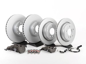 ES#2586841 - 34116767059KT1 - Front & Rear Brake Service Kit - Featuring Meyle Brake Rotors and ECS DD32 Daily Driver Ceramic Pads - Assembled By ECS - BMW