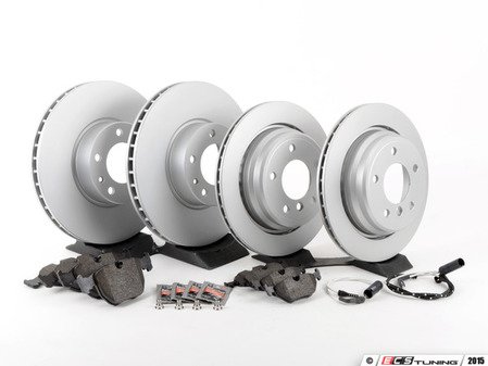 ES#2586841 - 34116767059KT1 - Front & Rear Brake Service Kit - Featuring Meyle Brake Rotors and ECS DD32 Daily Driver Ceramic Pads - Assembled By ECS - BMW