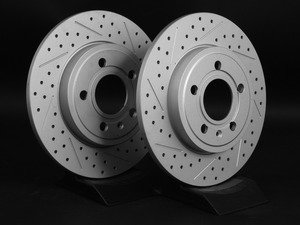 ES#2189798 - 8E0601MXSGMTLRA - Rear Cross Drilled & Slotted Brake Rotors - Pair (288x12) - (NO LONGER AVAILABLE) - Featuring GEOMET protective coating - ECS - 