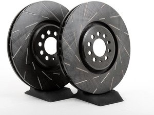 ES#522666 - USR1153 - Front Slotted Brake Rotors - Pair (334x32) - Upgrade to a slotted rotor for improved braking - EBC - Audi Volkswagen