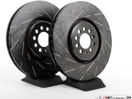 ES#522666 - USR1153 - Front Slotted Brake Rotors - Pair (334x32) - Upgrade to a slotted rotor for improved braking - EBC - Audi Volkswagen